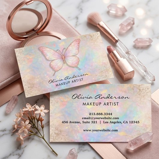 Carte De Visite Luxury Soft Opal logo Butterfly Chic              