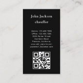 Carte De Visite Luxury Transport Car QR Code Blue & Black (Dos)