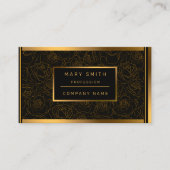 Carte De Visite Luxury Trendy Black Gold Rose Ajouter votre texte  (Devant)