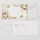 Carte De Visite Luxury Victorian Gold Rococo Frame White Floral (Devant / Derrière)