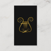 Carte De Visite Lyre dorée verticale (Dos)