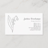 Carte De Visite Lys botanique de la vallée Line Art Flower (Devant)