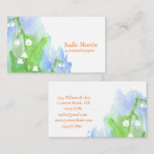 Carte De Visite Lys de la Vallée Fleurs aquarelles (Devant / Derrière)