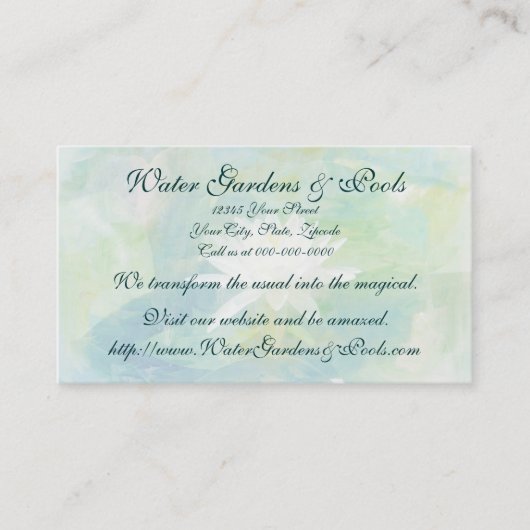 Carte De Visite Lys d'eau blanche (Devant)