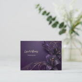 Carte De Visite Lys pourpres Luxe | Fleurs 3D (Debout devant)