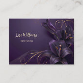 Carte De Visite Lys pourpres Luxe | Fleurs 3D (Devant)