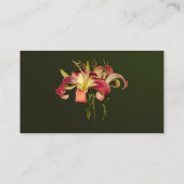 Carte De Visite Lys Rose Foncé Avec Centres Jaunes (Dos)