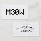 Carte De Visite M30W [Leetspeak Animal Sounds] (Devant / Derrière)