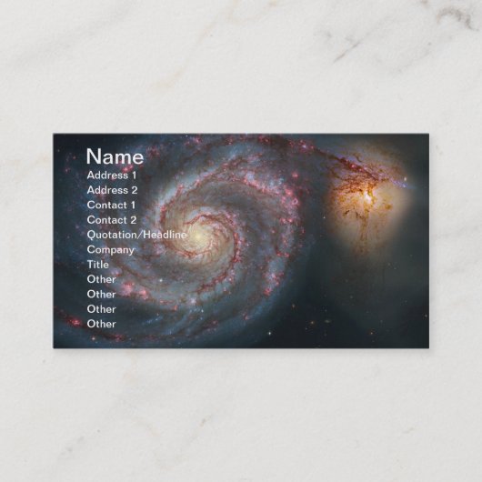 Carte De Visite M51 Whirlpool Spiral Galaxy NASA (Devant)