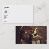 Carte De Visite M.B. trouve l'écriture de Pamela, illustration de (Devant / Derrière)