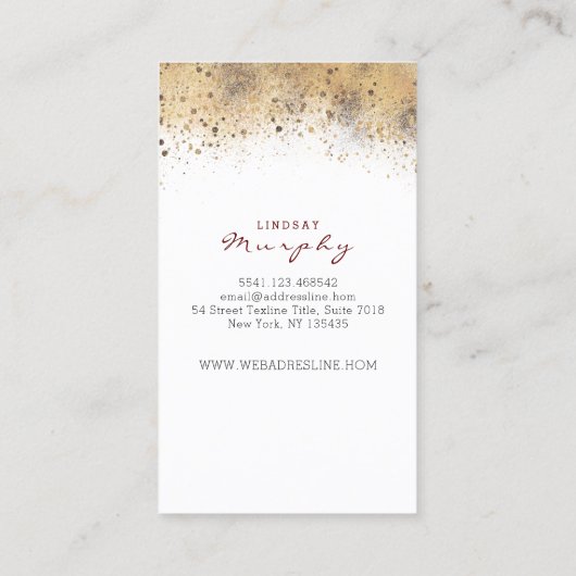 Carte De Visite M Monogramme Bourgogne Fleurs rouges et Parties sc (Dos)