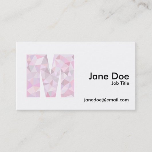 Carte De Visite M - Triangles Poly Faible - Gris Violet Rose Neutr (Devant)
