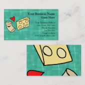 Carte De Visite Mac aime Fromage, Funny Cute Macaroni + Fromage (Devant / Derrière)