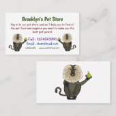 Carte De Visite Macaque singe à queue de lion de dessin animé drôl (Devant / Derrière)