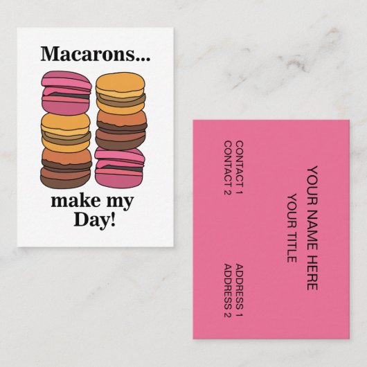 Carte De Visite Macaron Bakery Restaurant Chef pâtissier (Devant / Derrière)