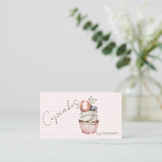 Carte De Visite Macaron Chic Cupcake, Douceurs, Gratuit (Debout devant)