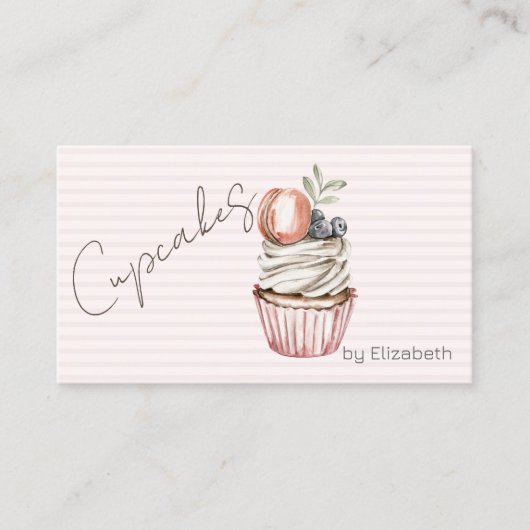 Carte De Visite Macaron Chic Cupcake, Douceurs, Gratuit (Devant)