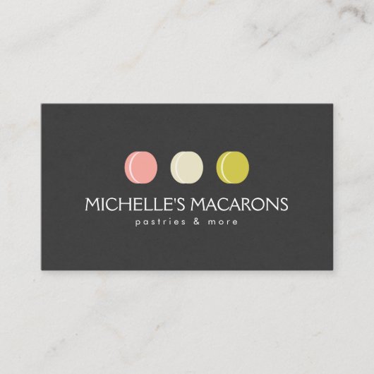 Carte De Visite MACARON COOKIE TRIO LOGO pour boulangerie, pâtisse (Devant)