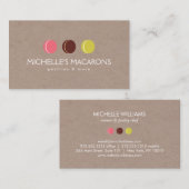 Carte De Visite MACARON COOKIE TRIO LOGO sur KRAFT PAPER pour boul (Devant / Derrière)