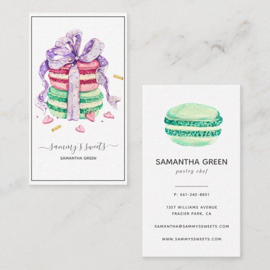 Carte de visite Macaron français (Devant / Derrière)