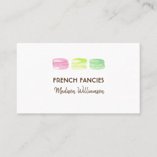 Carte De Visite Macaron français aquarelle de boulangerie