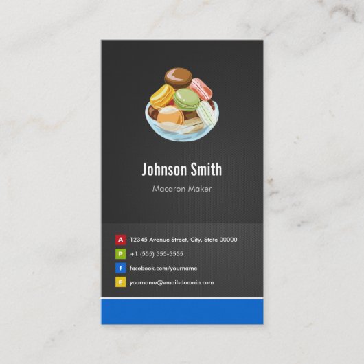 Carte De Visite Macaron Maker Français Macarons Créatif Innovant (Devant)