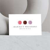 Carte De Visite MACARON TRIO LOGO 3 en français sur blanc