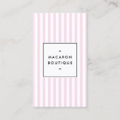 Carte De Visite Macaronnerie aux rayures roses rétro (Devant)