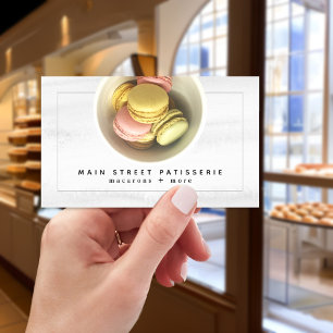 Carte De Visite Macarons Aquarelle Pâtisserie Chef boulangerie