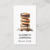 Carte De Visite Macarons au chocolat Desserts maison Chef pâtissie (Devant)