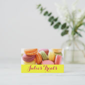 Carte De Visite Macarons Bakery Cakes Cupcake (Debout devant)