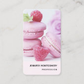 Carte De Visite Macarons framboises roses Pâtisserie française (Devant)