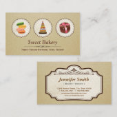 Carte De Visite Macarons français - Boutique de boulangerie sur me (Devant / Derrière)
