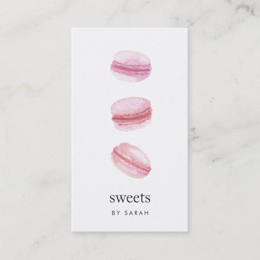 Carte De Visite Macarons roses (Devant)