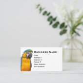 Carte De Visite Macaw bleu et or (Debout devant)