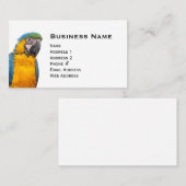 Carte De Visite Macaw bleu et or (Devant / Derrière)