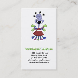 Carte De Visite Mâche de monstre · Monstre Quatre-Eyed bleu