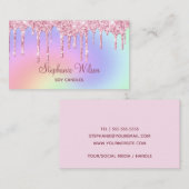 Carte De Visite Machine à bougies à Parties scintillant rose à gou (Devant / Derrière)