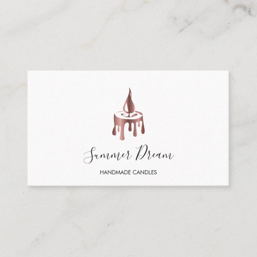 Carte De Visite Machine à bougies moderne Rose Or Aesthétique abei (Devant)