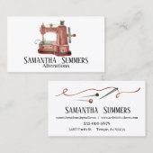 Carte De Visite Machine à coudre à l'aquarelle Altérations Tailleu (Devant / Derrière)