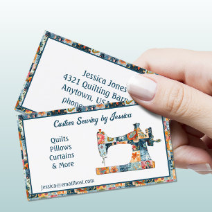 Carte De Visite Machine à coudre à motif patchwork
