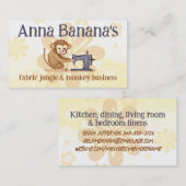 Carte De Visite Machine à coudre à singe couturiers couturiers (Devant / Derrière)