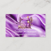 Carte De Visite Machine à coudre à vapeur violet (Devant)