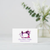 Carte De Visite Machine à coudre Artisanat violet (Debout devant)