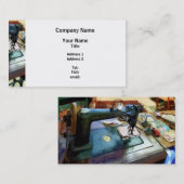 Carte De Visite Machine à coudre avec ciseaux (Devant / Derrière)
