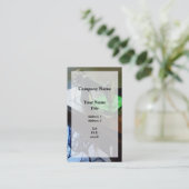 Carte De Visite Machine à coudre avec du tissu vert (Debout devant)