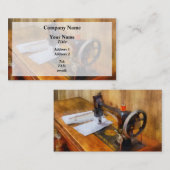 Carte De Visite Machine à coudre avec fil orange (Devant / Derrière)