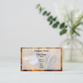 Carte De Visite Machine à coudre avec fil orange (Debout devant)