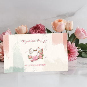 Carte De Visite Machine à coudre blanche professionnelle brosse à 