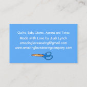 Carte De Visite Machine à coudre bleu clair customisée  (Dos)